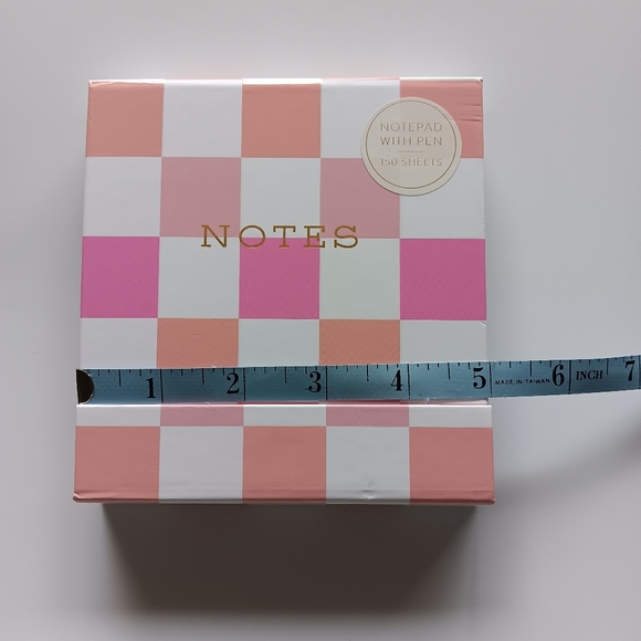 NEW Eccolo Notepad with Gold Pen Pink White Magnetic Closure 5" Pad 150 sheets - Picture 4 of 6